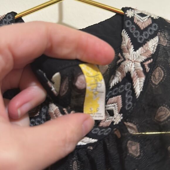 Free People | Ride Easy Multi Print Boho Side Tie Sheer Tank Top | S - Picture 6 of 6